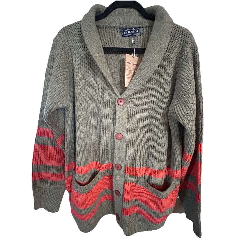 Sinransinya Knitted Cardigan Men's Spring Med Autumn Trend Classic Casual New